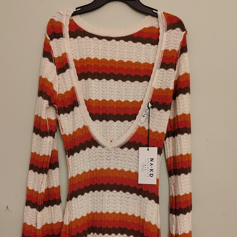 NA-KD Striped Knit Dress